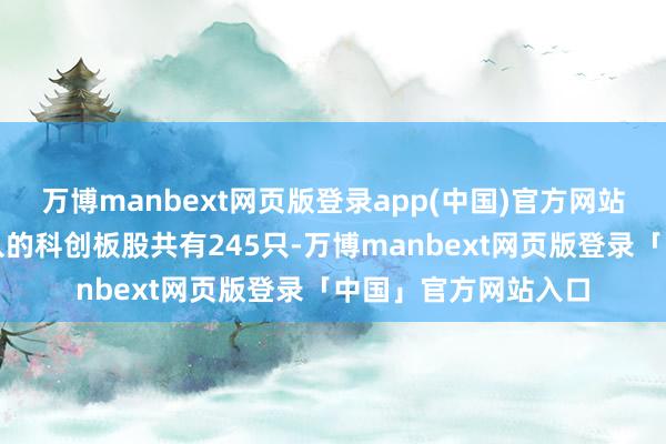 万博manbext网页版登录app(中国)官方网站当天主力资金净流入的科创板股共有245只-万博manbext网页版登录「中国」官方网站入口