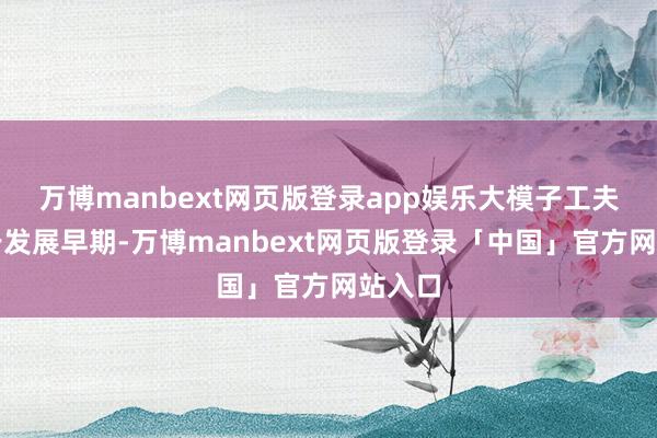 万博manbext网页版登录app娱乐大模子工夫尚处于发展早期-万博manbext网页版登录「中国」官方网站入口